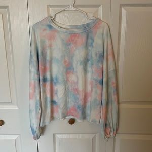 Tie dye PJ long sleeve and shorts set, very soft